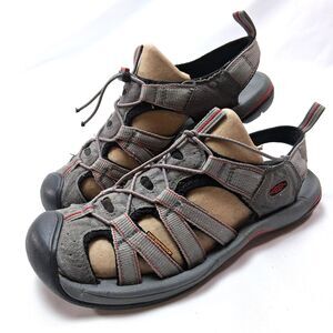KEEN Newport H2 Waterproof Hiking Sandals Men's No Size Tag ~9 See pics Grey Red